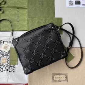GG shoulder bag with leather details